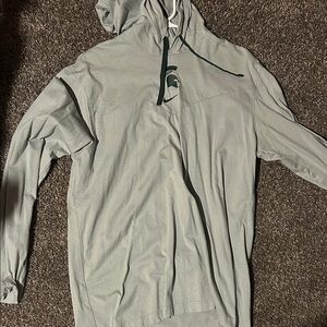 Michigan State Gray Hooded Long Sleeve Shirt